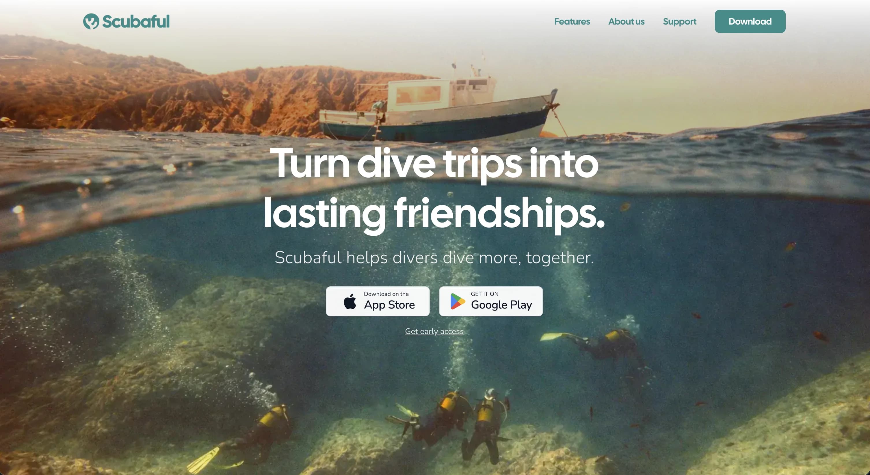 Scubaful homepage screenshot